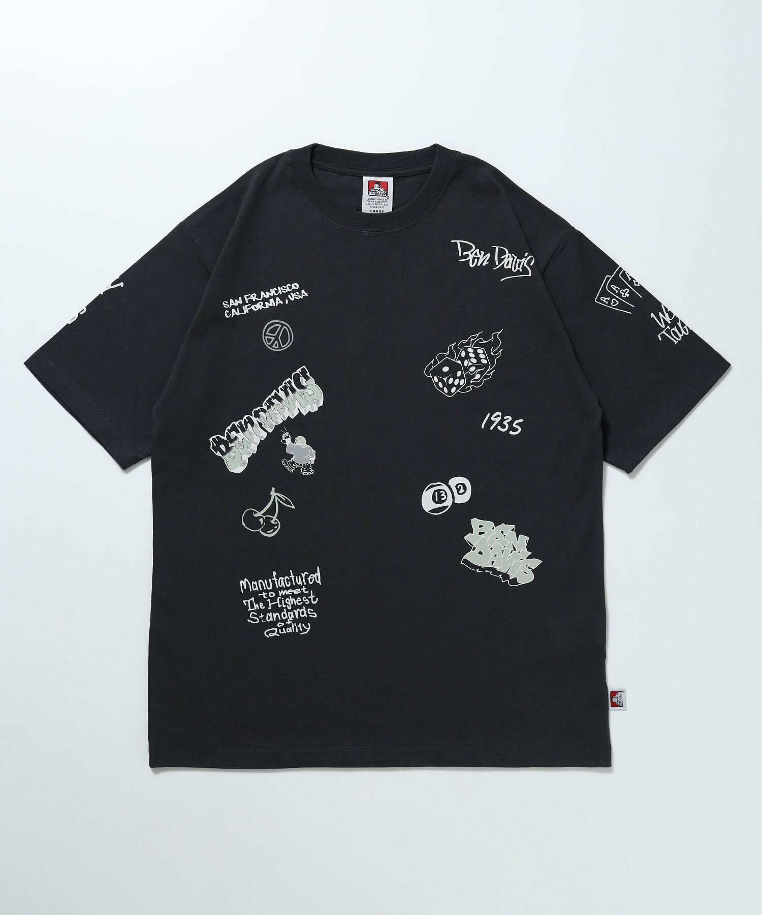 【BEN DAVIS(ベンデイビス)】SCRIBBLED TEE / 半袖Tシャツ ロゴ クルーネック オーバーサイズ ブランドロゴ